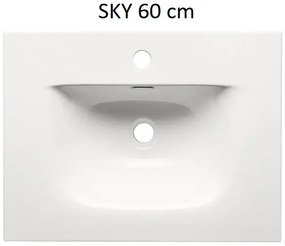 Szafka pod umywalkę NORDIC CREMONA 2S 60cm dąb cremona z umywalką wpuszczaną SKY COMAD