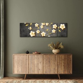 Obraz - Złoty krzew na czarnym tle (170x50 cm)