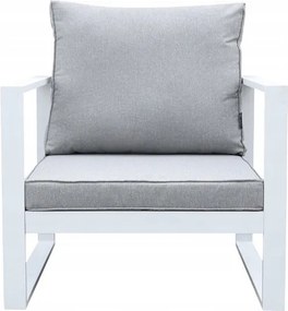 Zestaw mebli ogrodowych biały tarasowy 4 el. aluminiowych sofa, kanapa stół