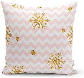 Świąteczna poszewka na poduszkę Minimalist Cushion Covers Golden Snowflakes, 42x42 cm