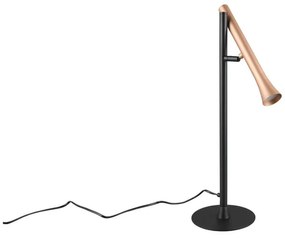 Lampa stołowa LED w czarno-złotym kolorze z metalowym kloszem (wysokość 53 cm) Fiato – Trio