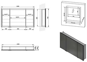 Szara szafka łazienkowa 126x70 cm Integra – Sapho