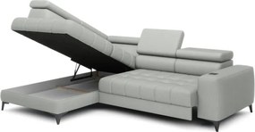 Narożnik BAGGIO Lewostronny z funkcją spania, wolnostojący tkanina LETTO 03 Popielaty WERSAL
