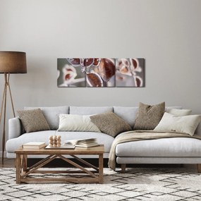 Obraz - Szczegół liści (z zegarem) (90x30 cm)