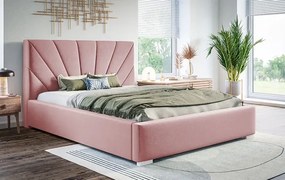 Dwuosobowe łóżko z zagłówkiem 160x200 Lenar 3X - 36 kolorów