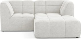 Biały narożnik z materiału bouclé (prawostronny/z szezlongiem) Aloha – Makamii