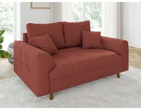 Ceglasta sztruksowa sofa 150 cm Ariella – Ropez
