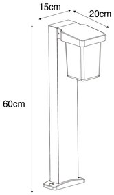 Zewnetrzna Nowoczesna stojąca lampa zewnętrzna czarna 60 cm IP54 - Chimay Nowoczesny Oswietlenie zewnetrzne