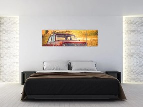 Obraz samochodu na polu (170x50 cm)