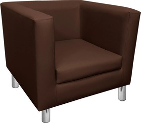 Fotel Monaco tkanina Eko-skóra : Kolor nogi - Chrom, Kolor tkaniny - EKO-SKÓRA - 2D, Wysokość nogi - 15 cm