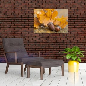Obraz - Jesienne żołędzie (70x50 cm)