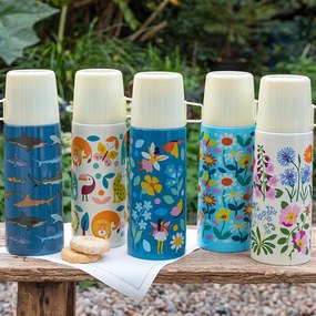 Niebiesko-kremowy termos dla dzieci 350 ml Butterfly Garden – Rex London