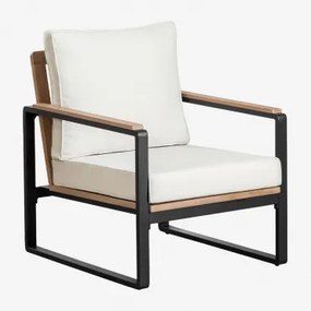 Fotel Z Aluminium I Drewna Akacjowego Giselle Czarna - Sklum