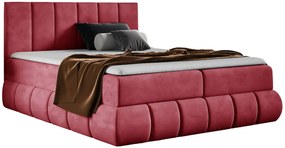 Czerwone łóżko tapicerowane welurem 5 rozmiarów  N2-M57