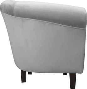 Fotel Milo tkanina Welur wygodny fotel tapicerowany do salonu i sypialni : Kolor nogi - Venge, Kolor tkaniny - VELVET - MG17, Wysokość nogi - 15 cm