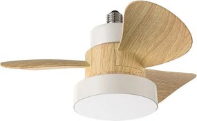 Wentylator sufitowy Perenz biały z oświetleniem LED 15 W i łopatkami ABS, 3 prędkościami, cichy, z pilotem, gniazdo E27 - średnica 36 cm