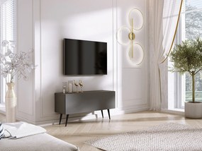 Szafka RTV w kolorze antracytowym, czarne nogi, 100 x 52 x 32 cm