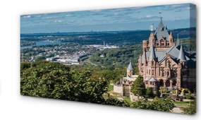 Obraz canvas na ścianę Panorama Miasta z Widokiem na Zamek