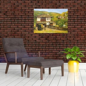 Obraz na szkle - Domki letniskowe w lecie (70x50 cm)