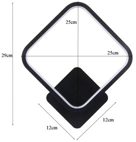 Kinkiet lampa wisząca LED kwadrat metalowa AT78-1KL-Black