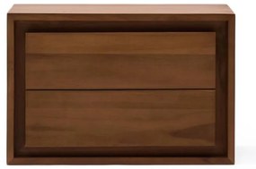 Ciemnobrązowa wisząca szafka pod umywalkę z litego drewna tekowego 60x40 cm Kenta – Kave Home