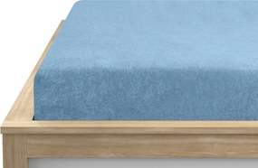 PrzytulneMieszkanie.pl Prześcieradło frotté POLY jasnoniebieskie 90 x 200 cm