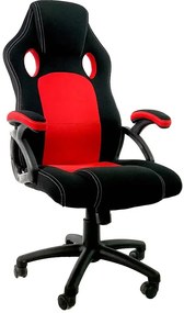 Czarno-czerwony fotel gamingowy R3-S49