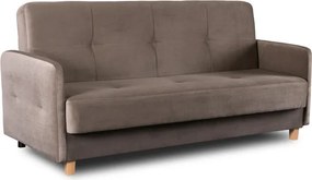 Sofa z Funkcją Spania CUBA Rozkładana Wersalka Dwuosobowa Beżowa Nowoczesna do Salonu