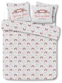 PrzytulneMieszkanie.pl PrzytulneMieszkanie.pl Bawełniana pościel FRIENDS LOBSTER szara Rozmiar pościeli: 2 szt 60 x 70 cm | 200 x 200 cm