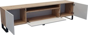 Szafka RTV stojąca VAREN 200 cm do Salonu pod Telewizor - Dąb artisan