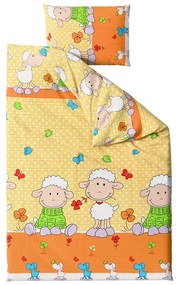 PrzytulneMieszkanie.pl PrzytulneMieszkanie.pl Krepa pościel do łóżeczka OWCZKI żółte Rozmiar pościeli: 45 x 65 cm | 90 x 135 cm