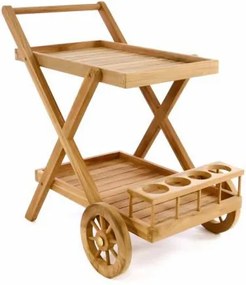 Wózek do serwowania DIVERO z drzewa tekowego