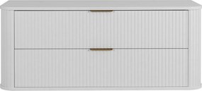 Szafka łazienkowa, matowa biel, złoty uchwyt, 41,5 x 120 x 51,7 cm