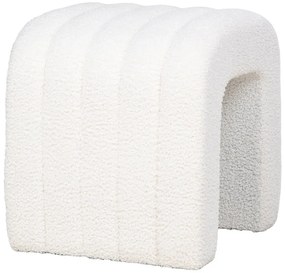 Biały puf z materiału bouclé Colma – House Nordic