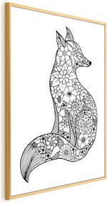 Plakat Lis w kwiaty 29,7x42 cm z ramą złotą bez marginesu ARTGEIST B