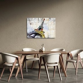 Obraz na szkle - Cyfrowa grafika wieży Eiffla (70x50 cm)