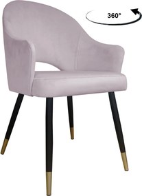 Krzesło Velvet tkanina Welur noga metalowa krzesło tapicerowane premium : Kolor nogi - Czano-złota stożek, Kolor tkaniny - VELVET - MG55, Typ siedziska - Siedzisko obrotowe 360°