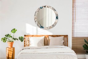 Lustro dekoracyjne okrągłe Kwiaty z wzorem dżungli