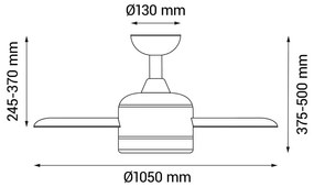 Lampa sufitowa z timerem/z wentylatorem w jasnym naturalnym kolorze ø 13 cm Achilia – SULION