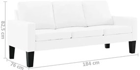 3-osobowa biała sofa z ekoskóry M0-M28