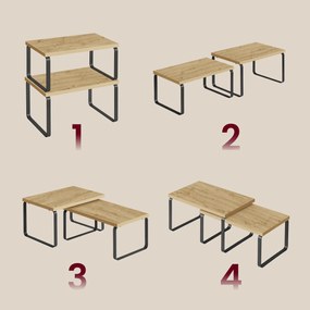 Zestaw 2 półek kuchennych MARZO, dąb artisan/czarny