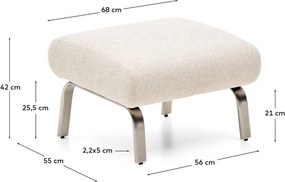 Beżowy podnóżek z tkaniny szenilowej Amsen – Kave Home