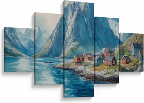 Obraz - Norweskie miasteczko (125x70 cm)