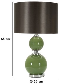 Zielono-szara lampa stołowa z tekstylnym kloszem (wysokość 65 cm) Eva – Mauro Ferretti