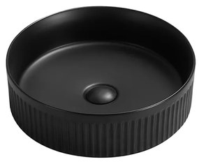 Mexen Grovo umywalka nablatowa ryflowana 35 x 35 cm, czarna mat - 22303585