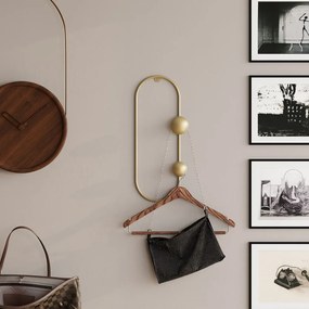 Metalowy wieszak ścienny w kolorze złota Dama – Kalune Design
