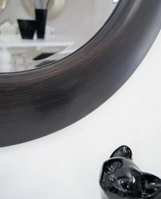 Lustro w brązowej, okrągłej ramie , średnica 79cm