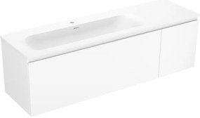 Mexen Orio szafka łazienkowa 160 cm z umywalką Vela lewą, 1S, 1D, biała mat - 91A13-16047-3-BBFF01-W23L01