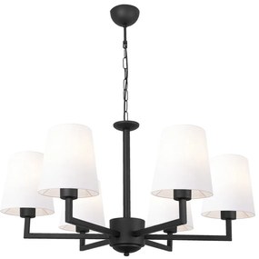 Czarna metalowa lampa wisząca z białymi kloszami Opviq lights Christina