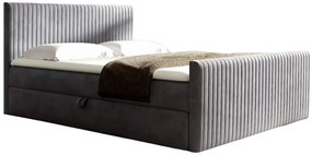 Szare pikowane łóżko kontynentalne z pojemnikiem 5 rozmiarów A4-L83